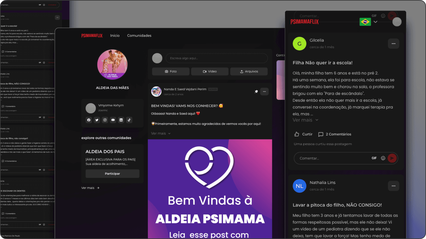 Mockup da Comunidade