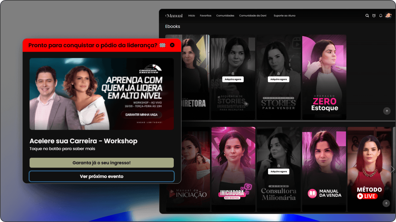 Mockup do Funil de vendas interno