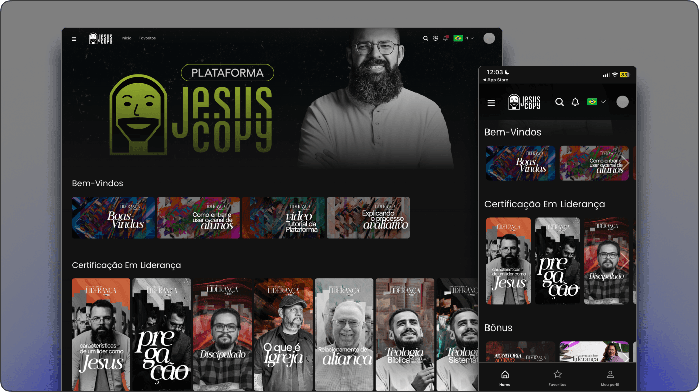 Mockup da Plataforma estilo Netflix